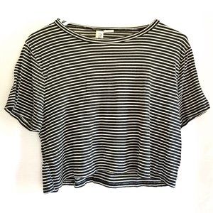 Mimi Chica Black & White Striped Crop Top - M